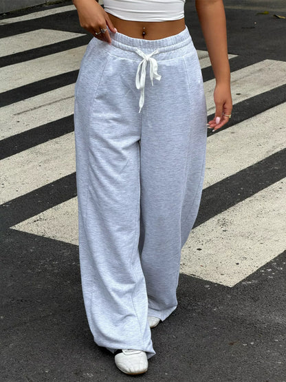 Drawstring Wide-Leg Pants - All Colors - View 1