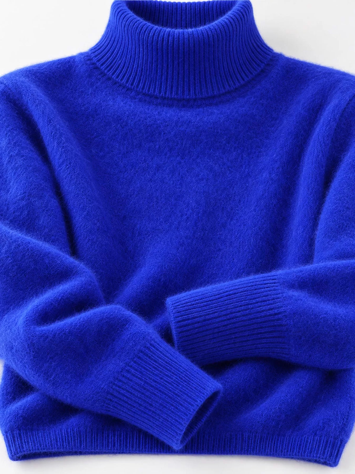 Full Size Turtleneck Long Sleeve Sweater Plus Size - Klein Blue - View 64