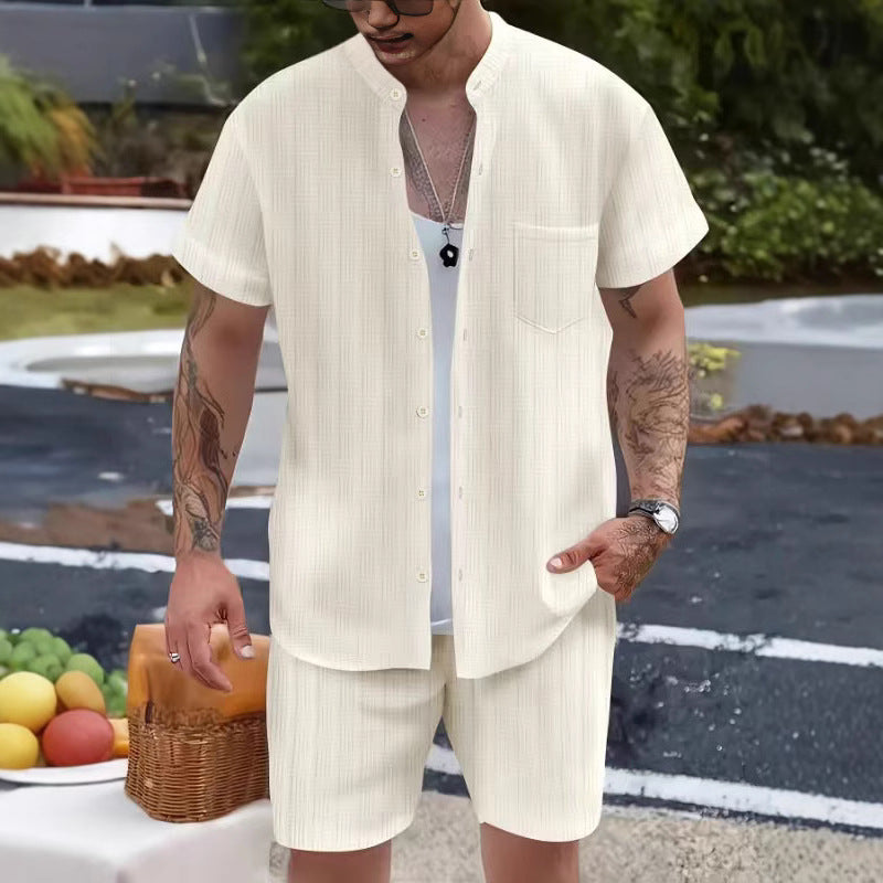 Shirt casual loose short sleeved shorts beach set