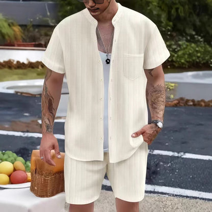 Shirt casual loose short sleeved shorts beach set
