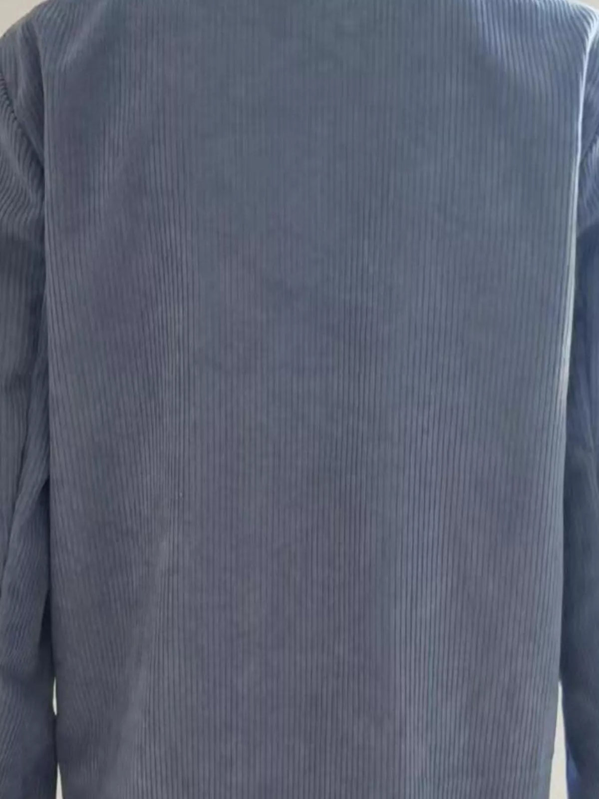 Corduroy Lapel Collar Casual Blazer - Blue Gray - View 3