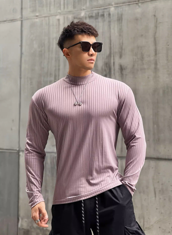 Fall New Long Sleeve Quick-Dry Fitted Shirt for Men Muscle Building, RunningBasketball, High Elasticity Sport T-Shirt