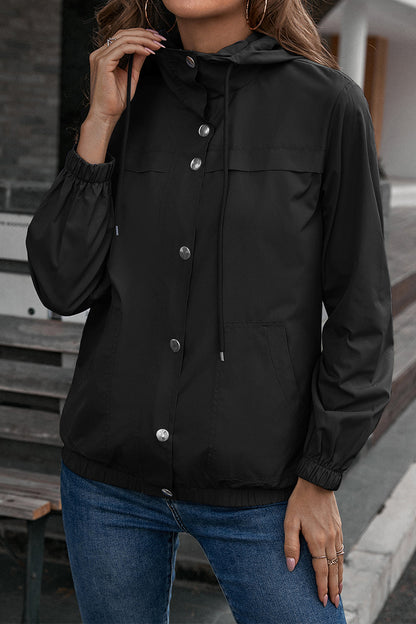 Ivy Lane Button-Down Long Sleeve Sports Jacket - Black - View 1