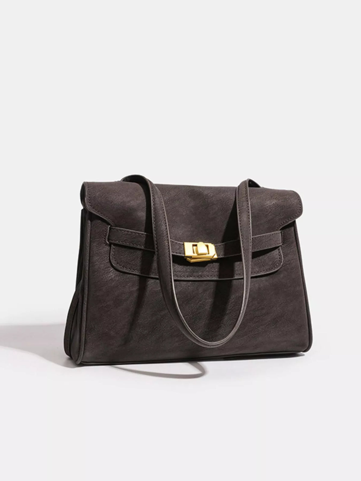Buckle Closure Shoulder Bag - Coffee - View 4