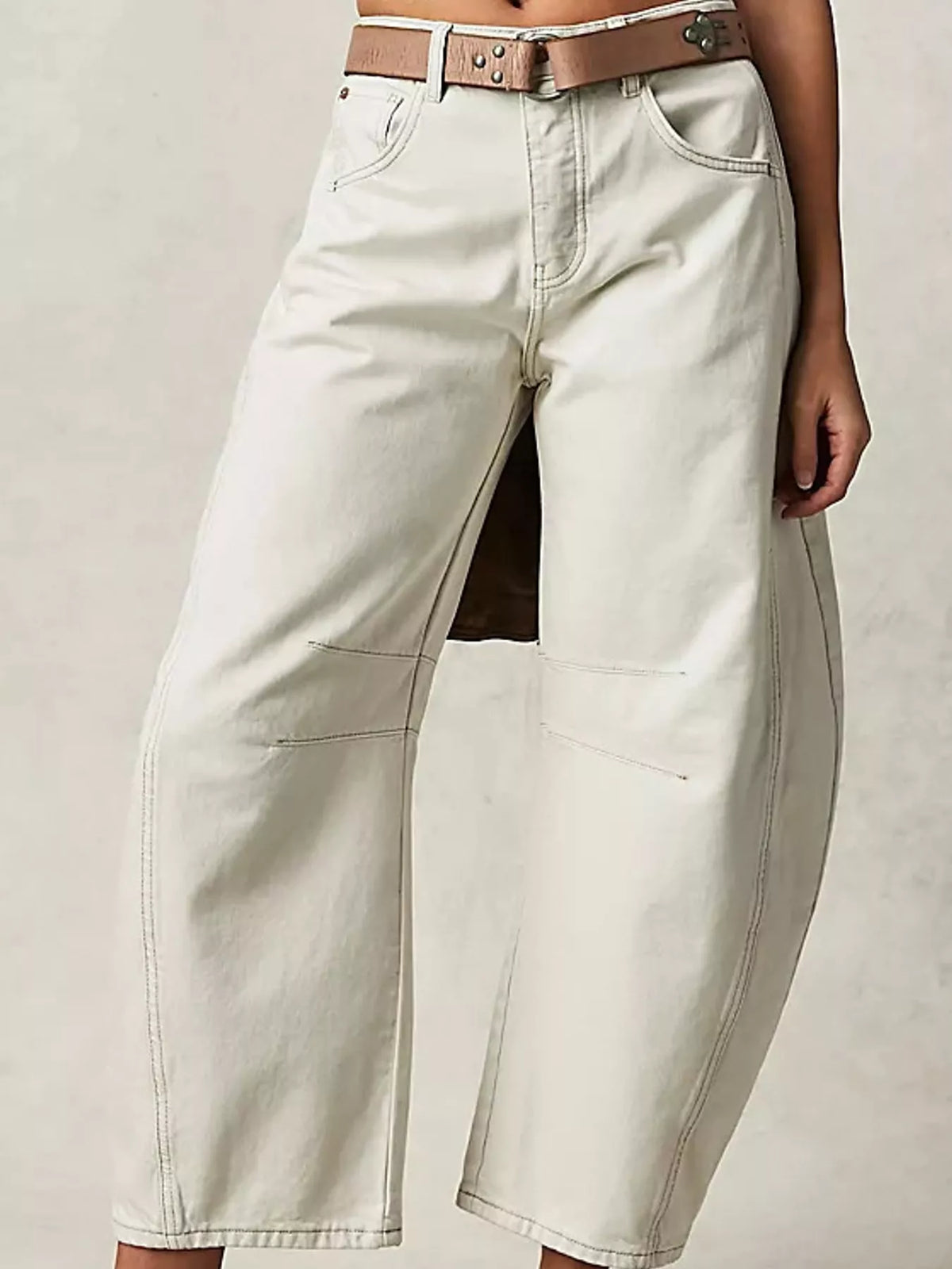 Barrel-Leg Jeans - White - View 14