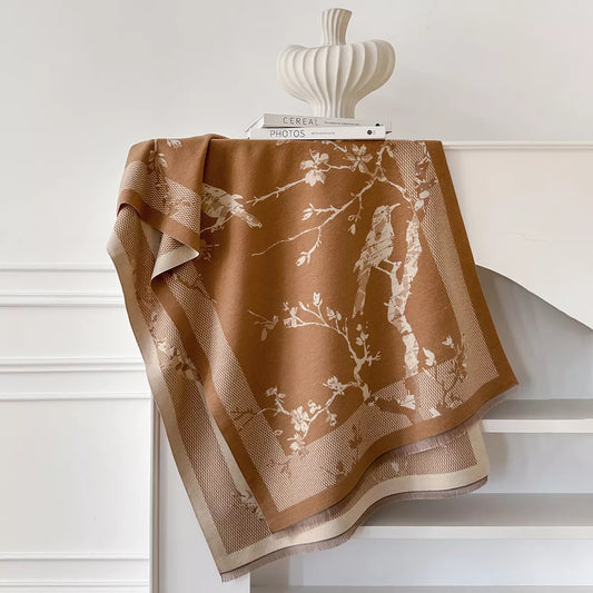 Raw Hem Winter Scarf - Mocha - View 2
