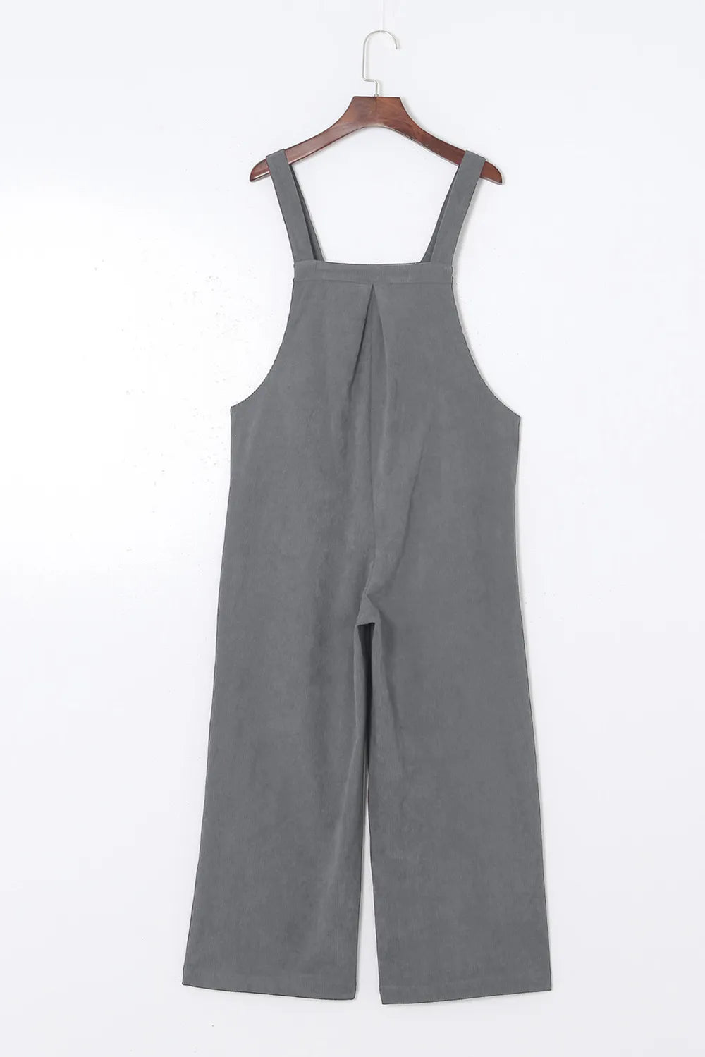 Pocketed Wide Leg Overall - Dark Gray - View 6