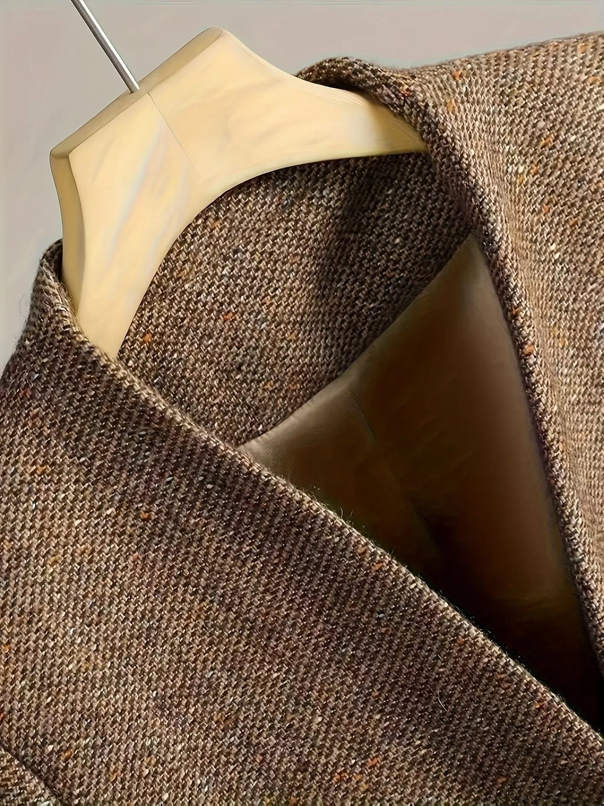 Flower One Button Long Sleeve Blazer - Taupe - View 3