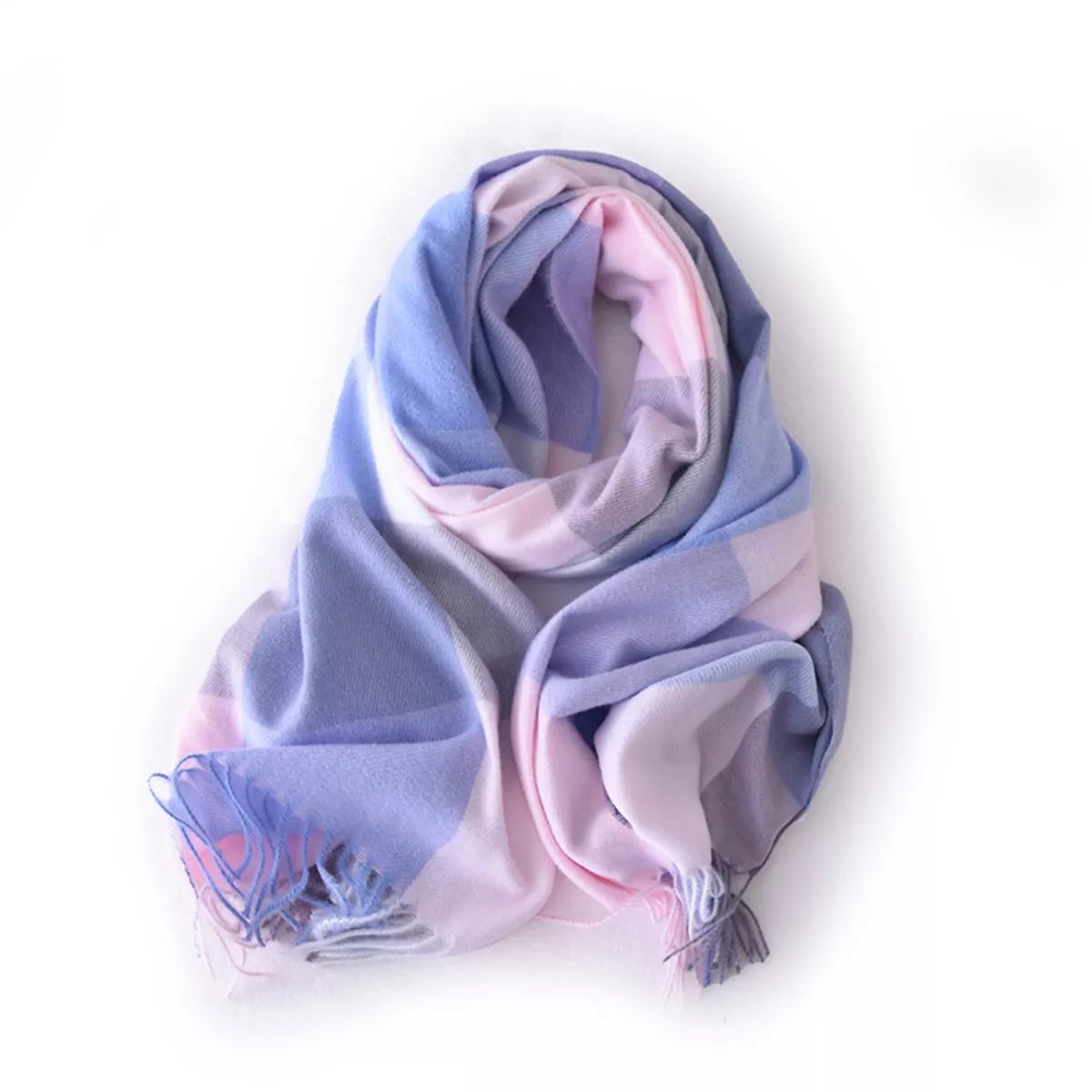 Plaid Fringe Scarf - Style G - View 6