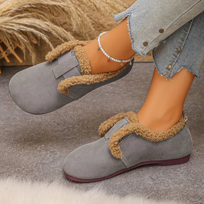 Faux Fur Lined Slip-Ons - Black - View 3