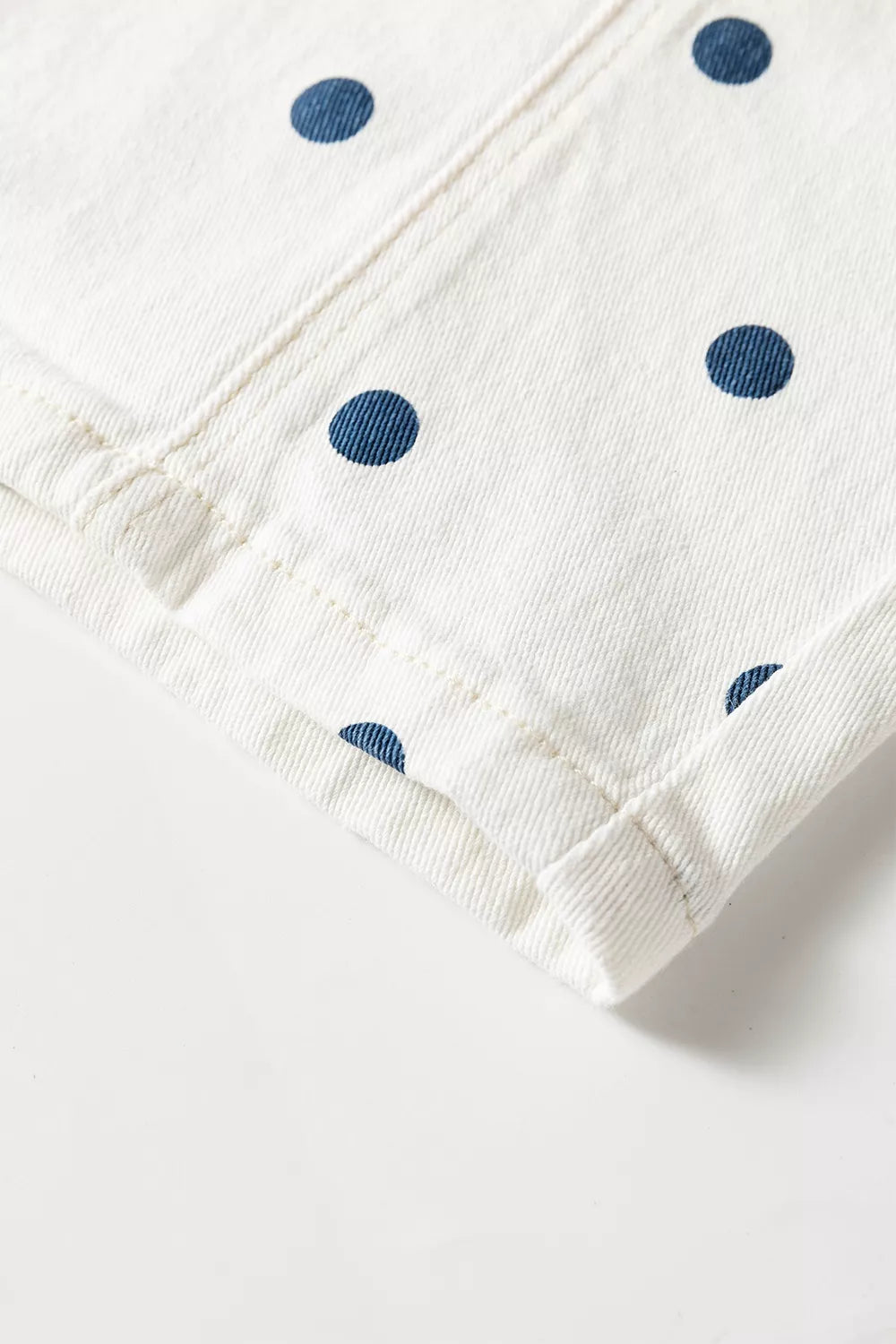 Polka Dot Wide-Leg Jeans - Light Blue - View 10