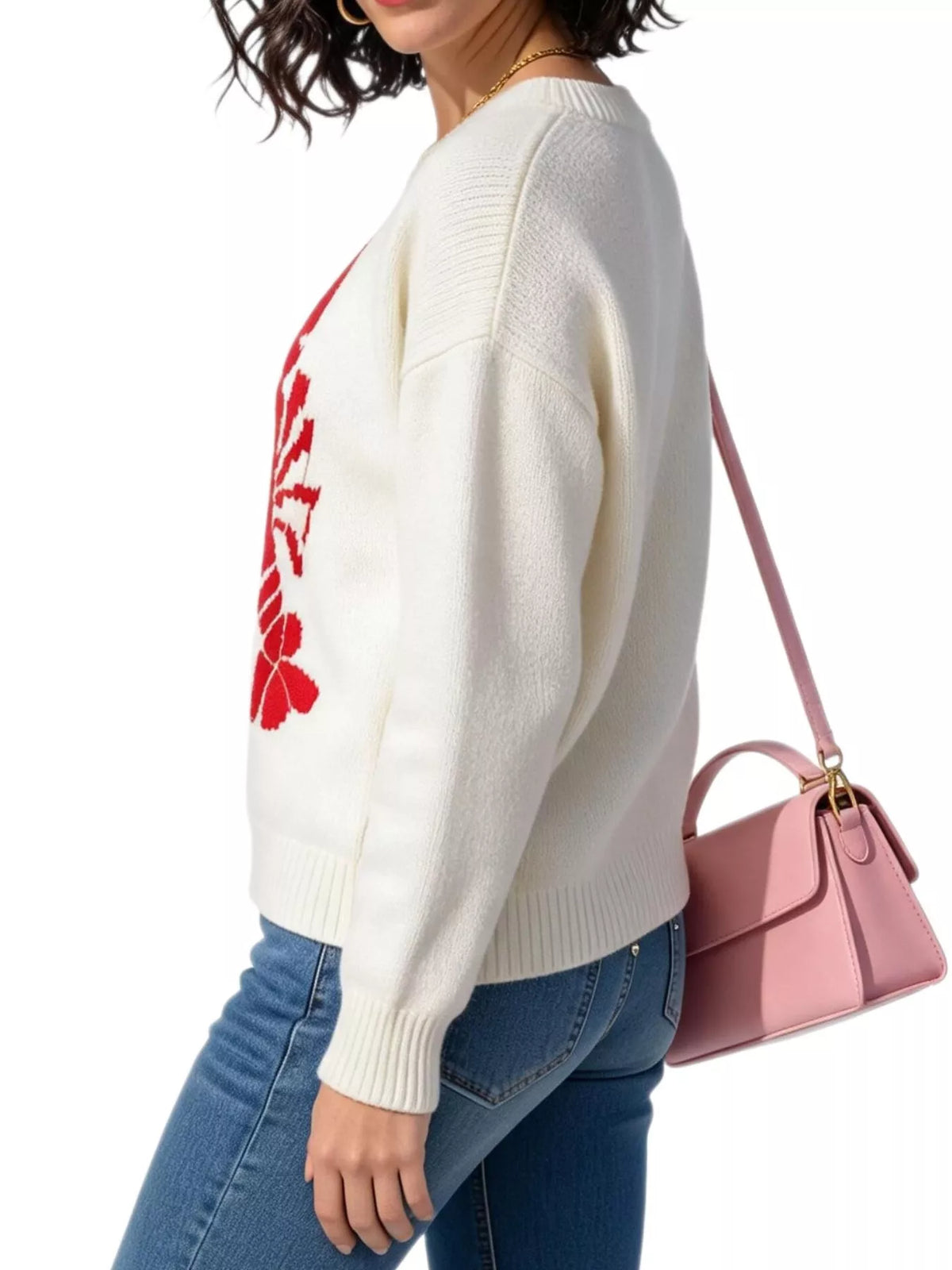 Lobster Graphic Crew Neck Sweater - Ivory - View 5