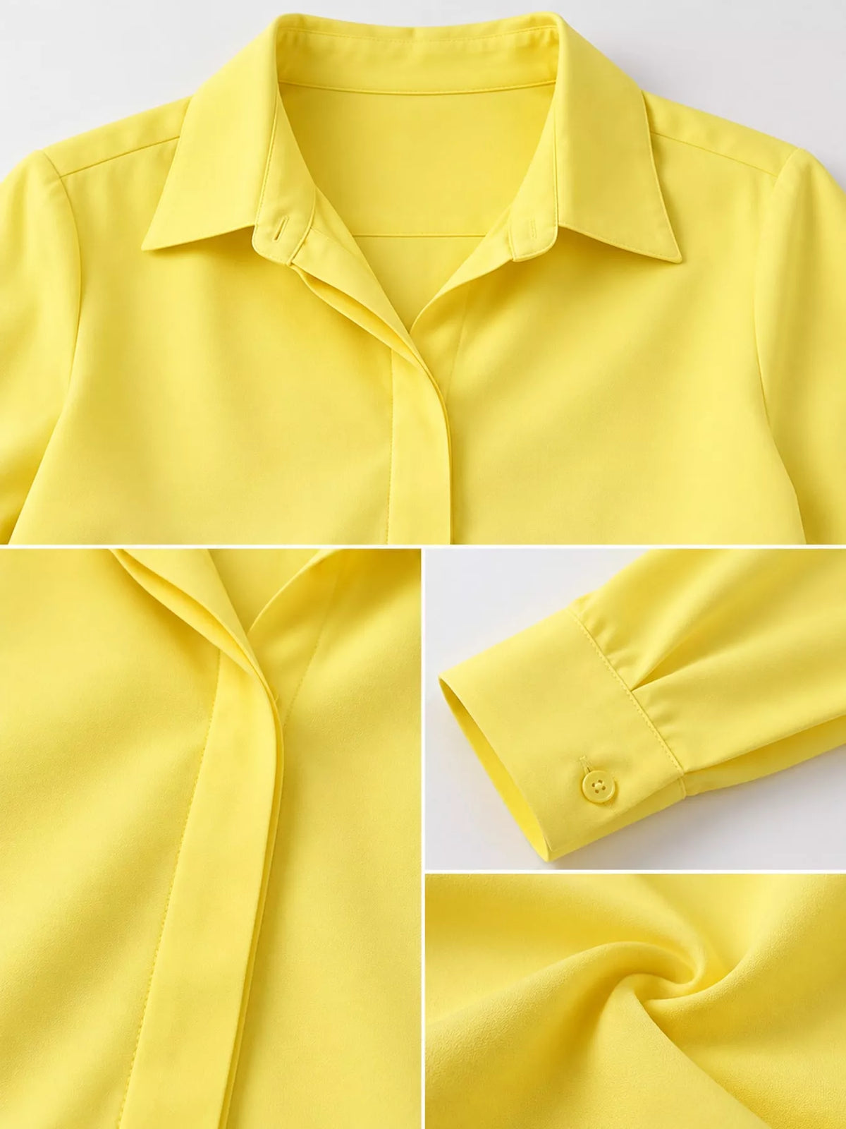Button Up Long-Sleeve Shirt - Bright Yellow - View 42