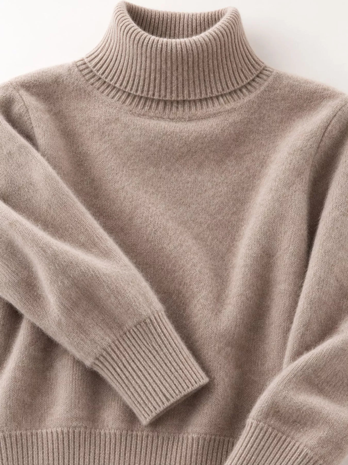 Full Size Turtleneck Long Sleeve Sweater Plus Size - Camel - View 80