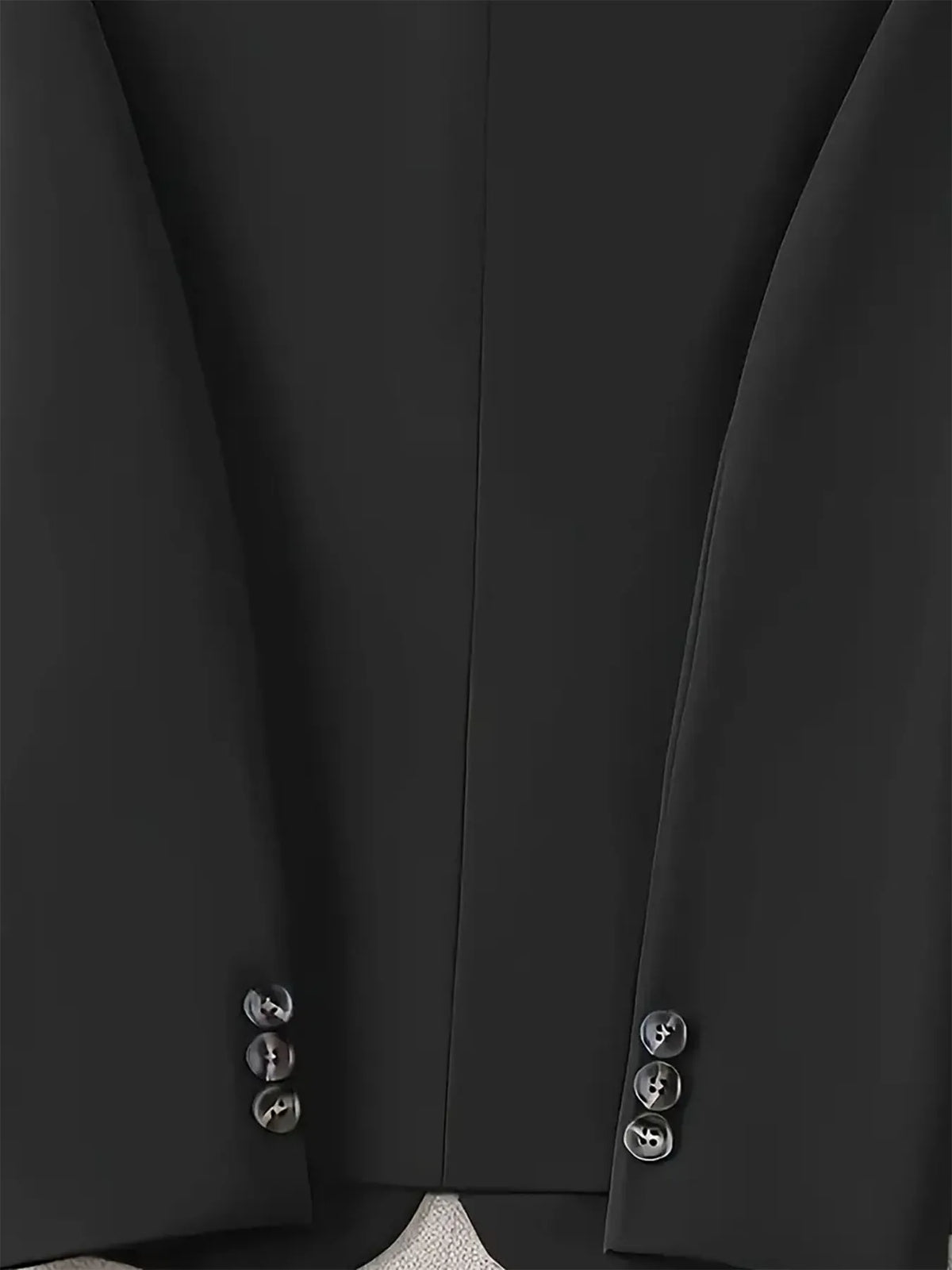 One-Button Blazer with Pockets - Black - View 7