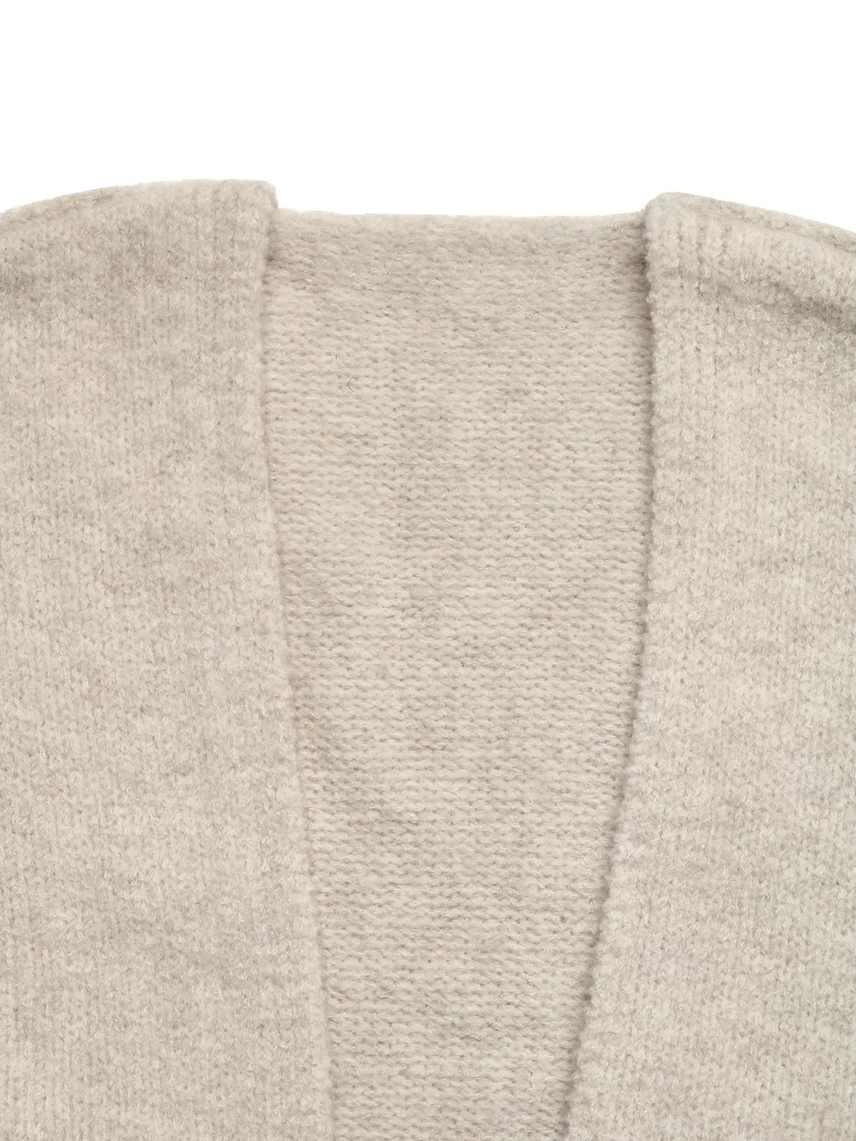 Open Front Dropped Shoulder Cardigan - Beige - View 7