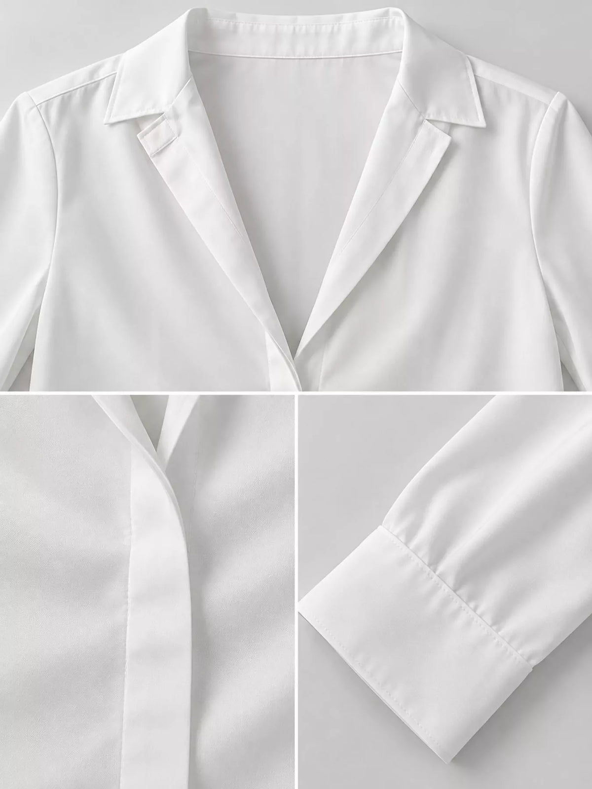 Button Up Long-Sleeve Shirt - White - View 22