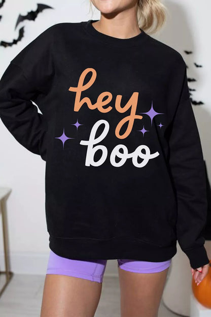 Hey Boo Halloween Sweatshirt - Black - View 2