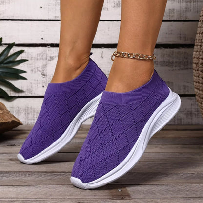 Breathable Mesh Round Toe Shoes - Purple - View 2