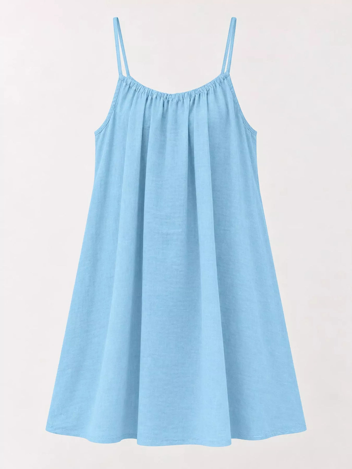Full Size Backless Spaghetti Strap A-Line Mini Dress Plus Size - Light Blue-Style C - View 34