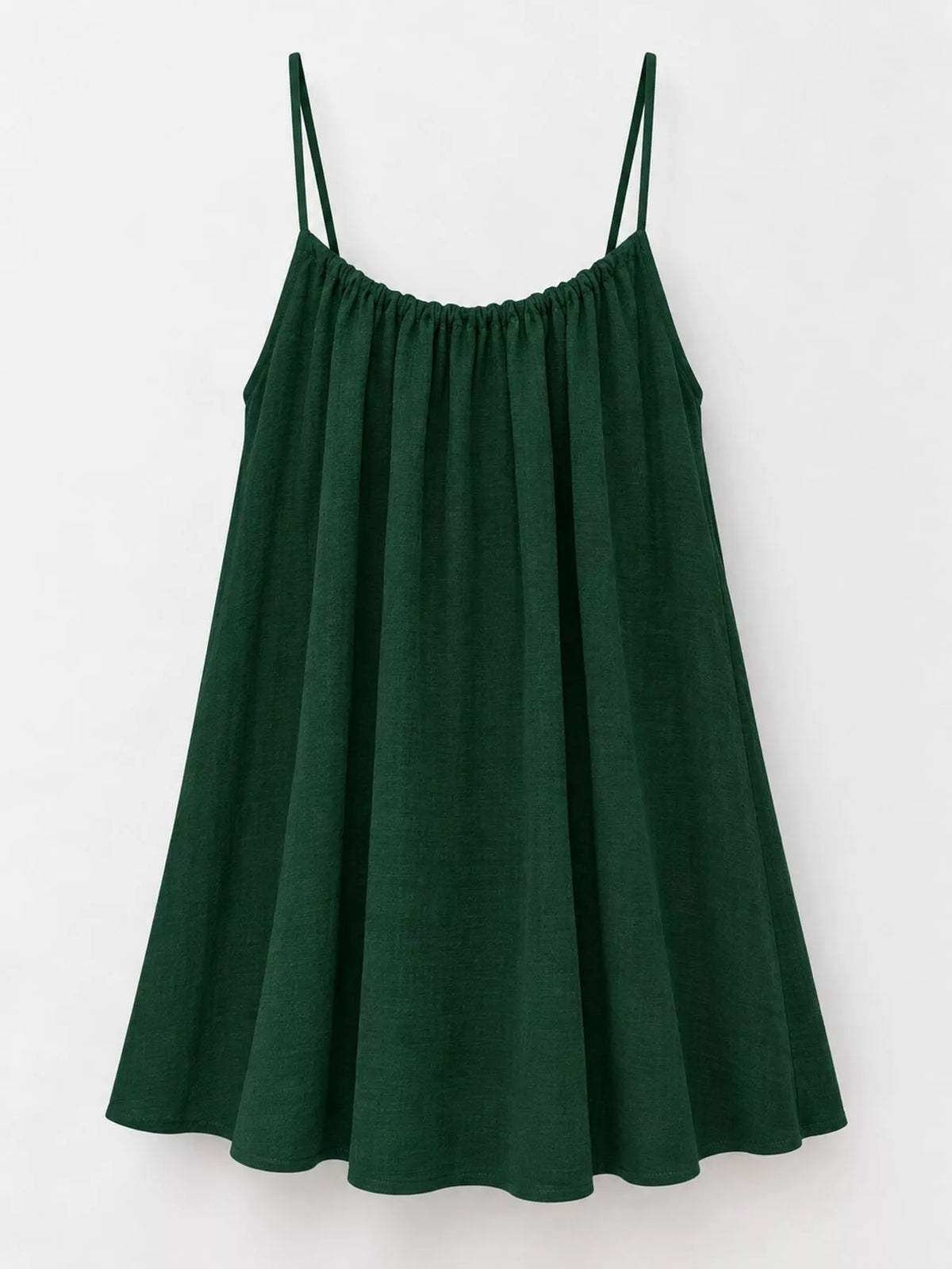 Full Size Backless Spaghetti Strap A-Line Mini Dress Plus Size - Forest Green-Style C - View 51