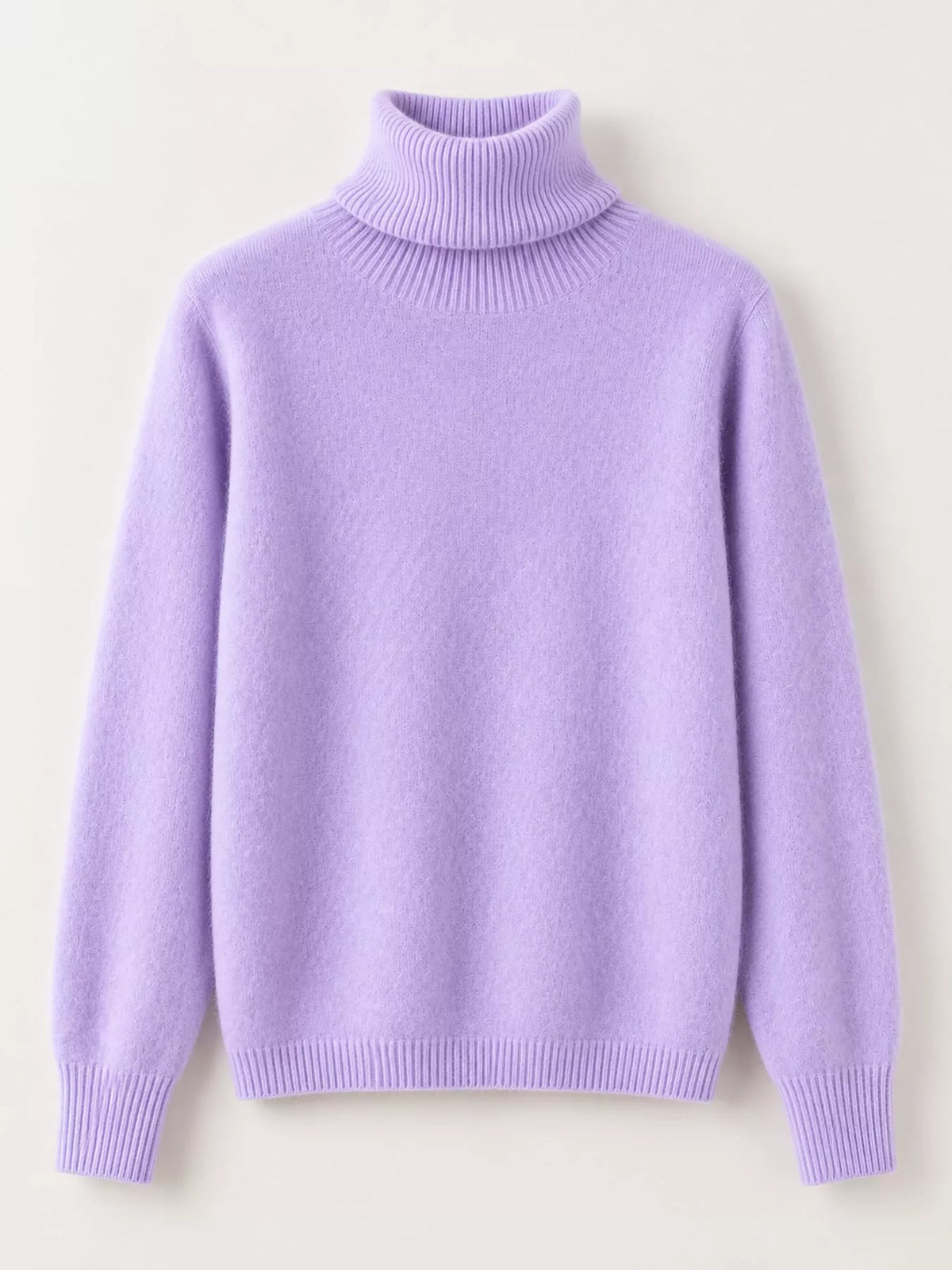 Full Size Turtleneck Long Sleeve Sweater Plus Size - Lavender - View 59