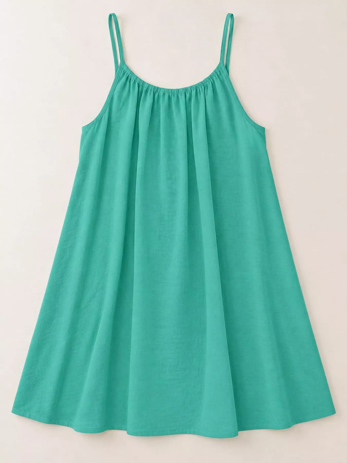 Full Size Backless Spaghetti Strap A-Line Mini Dress Plus Size - Emerald Green-Style C - View 19
