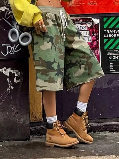 Camouflage Drawstring Shorts - All Colors - View 2