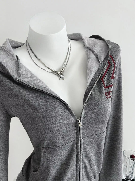 Slim-Fit Zip-Up Hoodie - Medium Gray - View 2