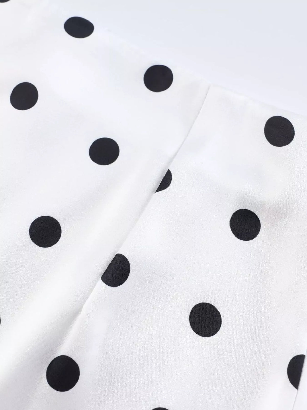 Polka Dot Midi Skirt with Lace Trim - White - View 14