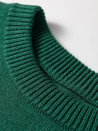 Santa Baby Towel Embroidery Christmas Slogan Pullover Sweater - Dark Green - View 10
