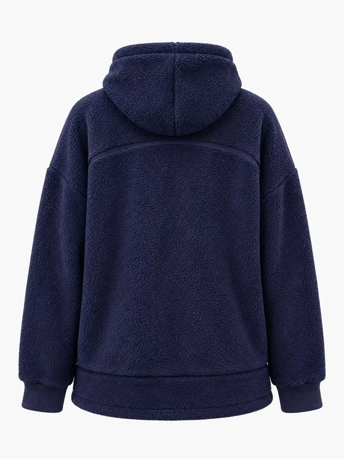 Full Size Fleece Pet-Carrying Hoodie with Cat Pouch Plus Size - Navy Blue - View 13