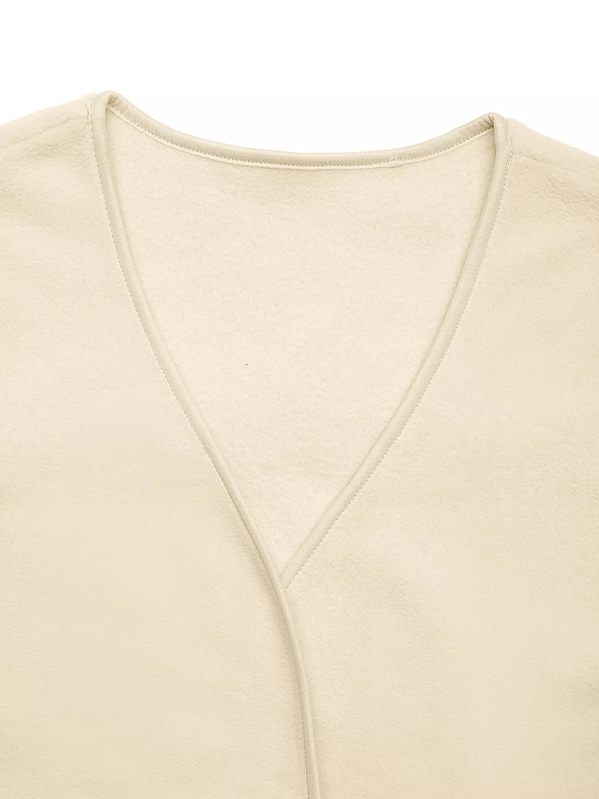 Full Size Open Front Vest Coat Plus Size - Apricot - View 13