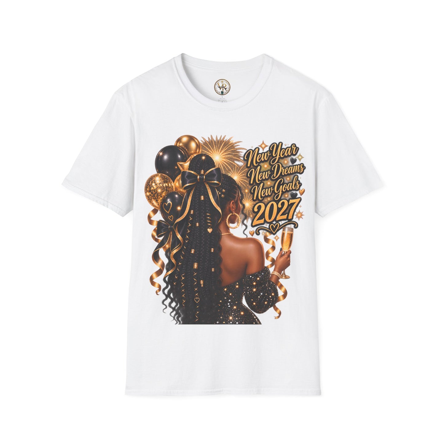 New Year 2027 Celebration Tee - White - product view 2 - White