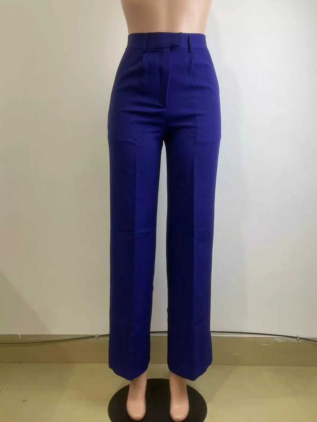High-Waisted Wide-Leg Pants - Dark Blue - View 8