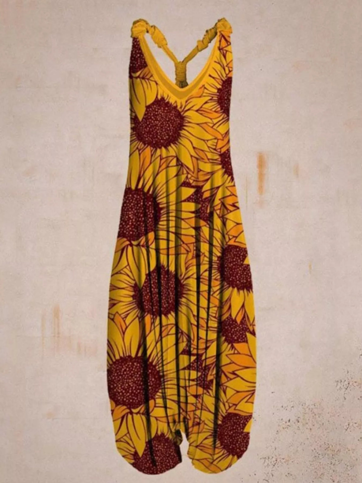 Full Size Printed V-Neck Sleeveless Jumpsuit Plus Size - 16-- - View 64