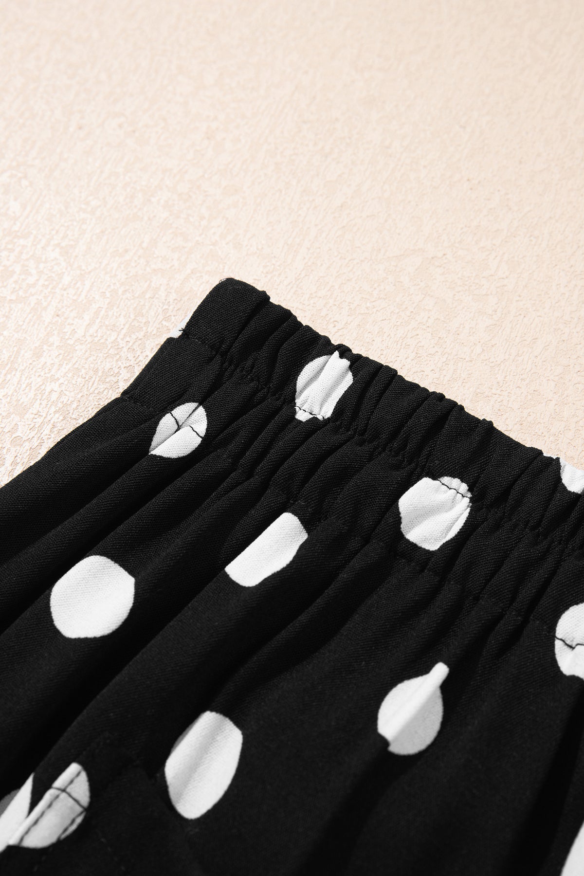 Sky Blue Polka Dot Print Patched Pocket Mid-rise Straight Leg Pants