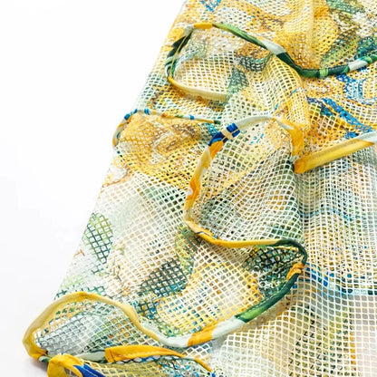 Women FashionBlue Mediterranean Print Bikini Swimsuit and Mesh Splicing Sarong Summer Swimwear  Beachwear Bathing Suit