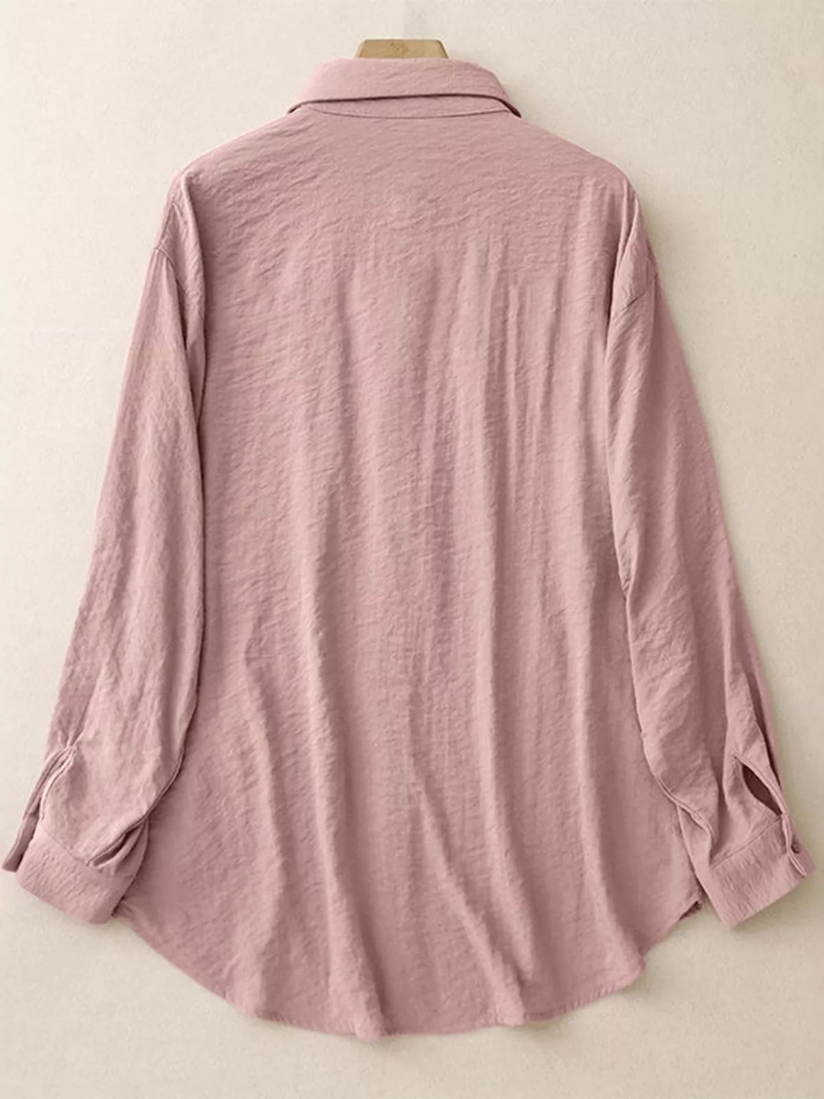 Button-Down Long Sleeve Shirt - Pink - View 4