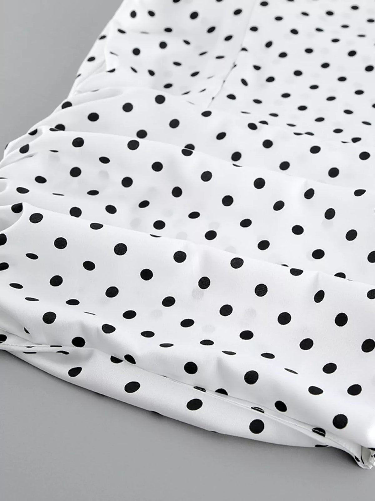 Polka Dot Mermaid Maxi Skirt - White - View 6