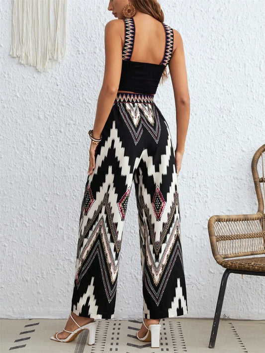 Wide Strap Sleeveless Top and Pants Set - product photo 2