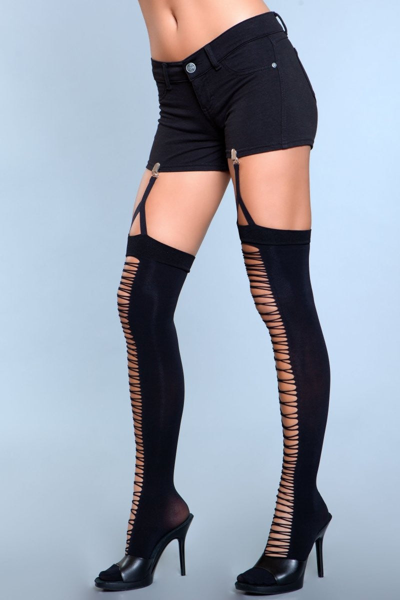 Illusion Clip Garter Thigh Highs, side view