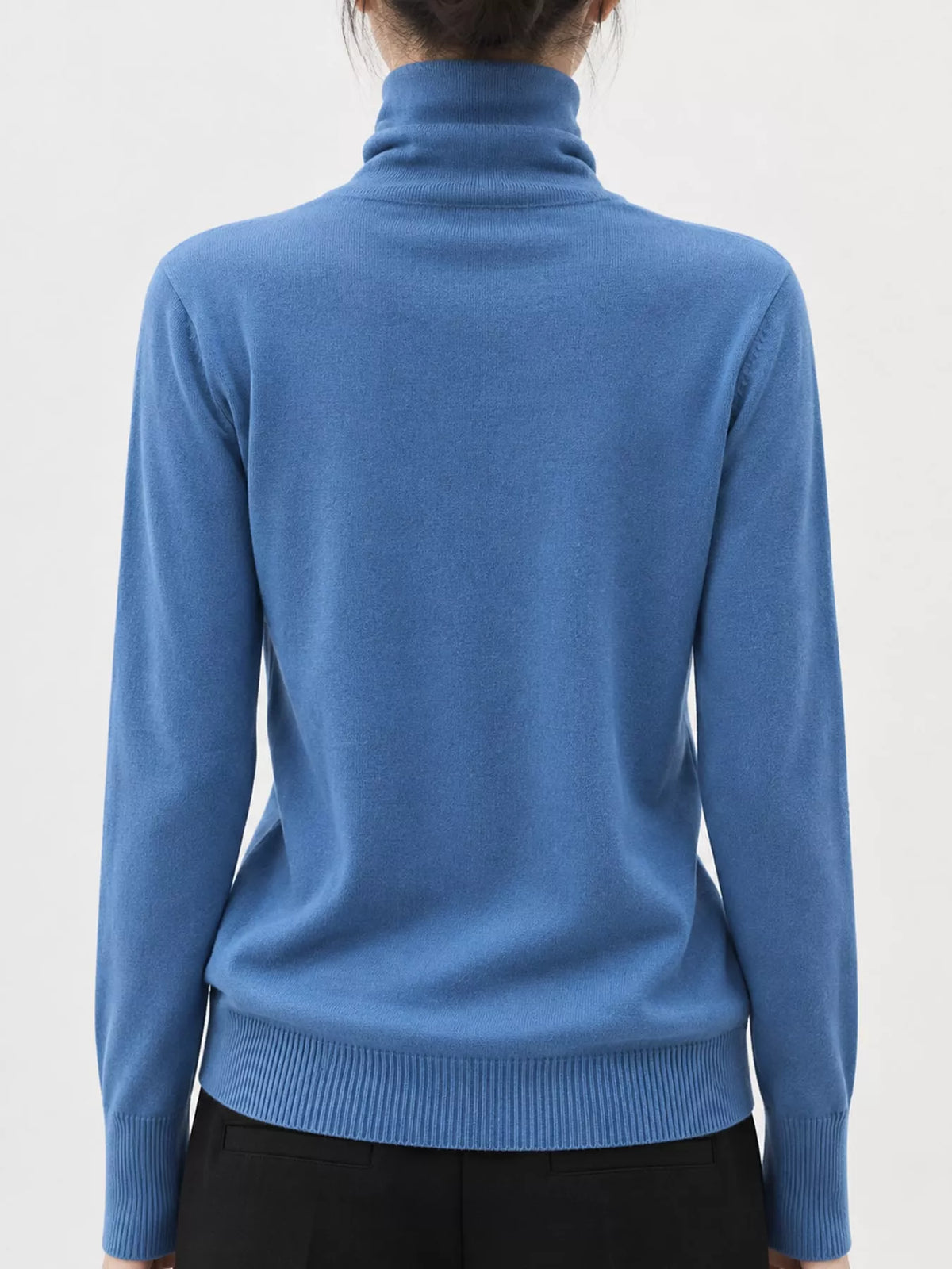 Full Size Slim-Fit Turtleneck Knit Top Plus Size - Dusty Blue - View 41