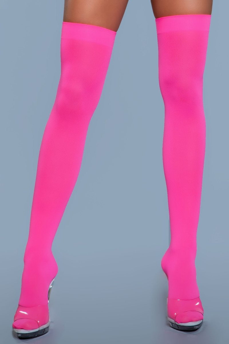 Opaque Nylon Thigh Highs, detail view