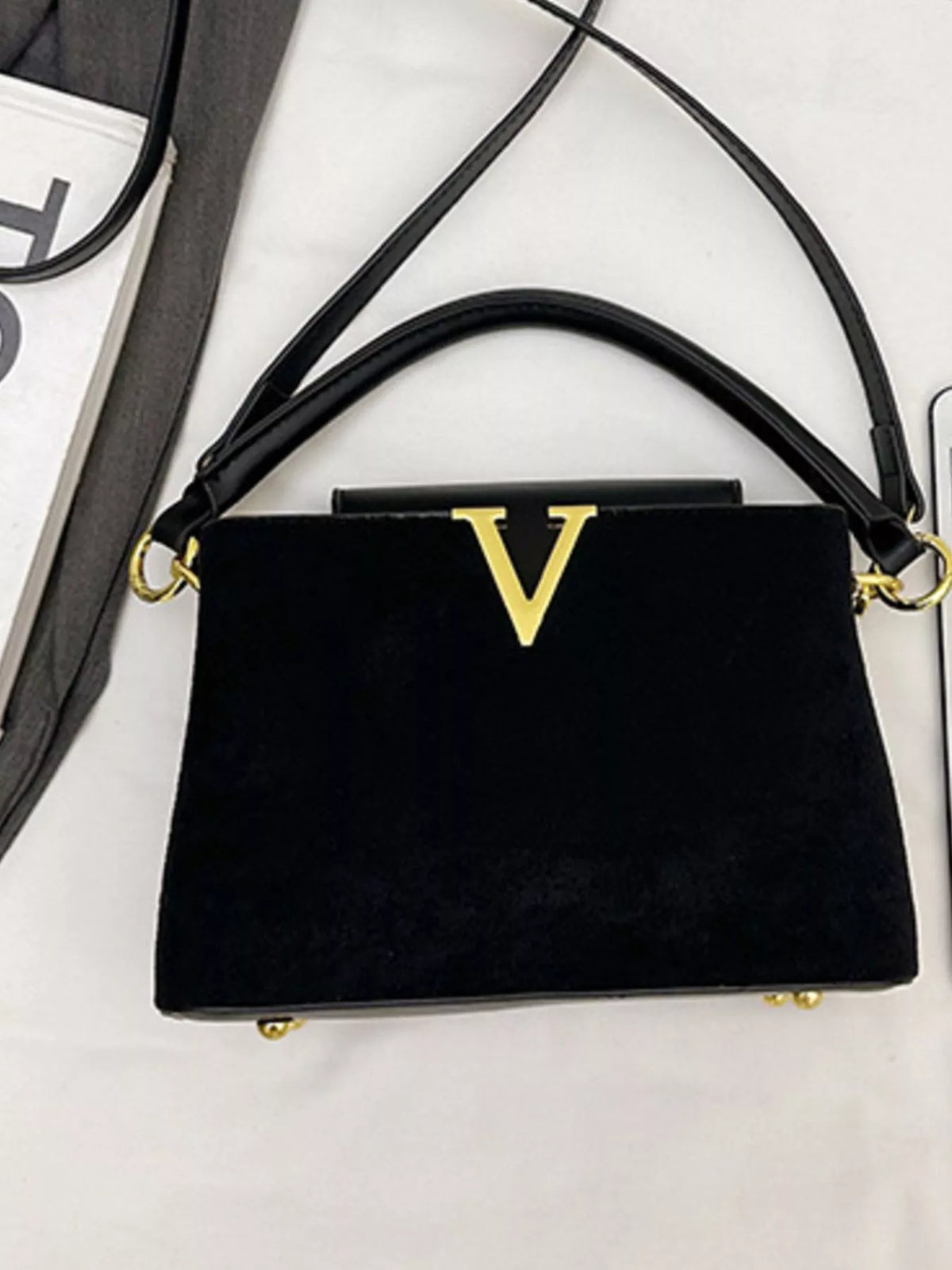 Top Handle Crossbody Bag - Black - View 6