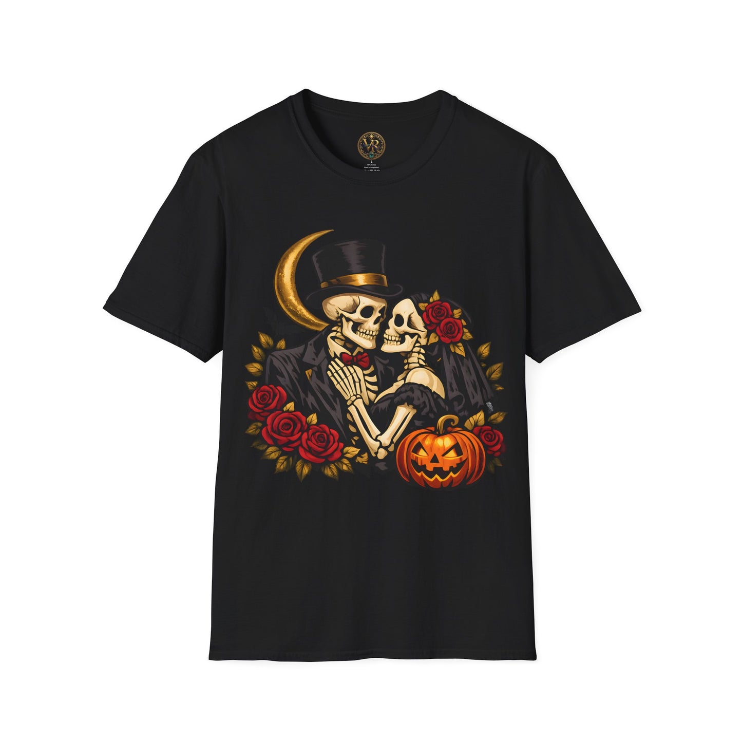 Skeleton Couple Halloween Tee - Black - product view 1 - Black