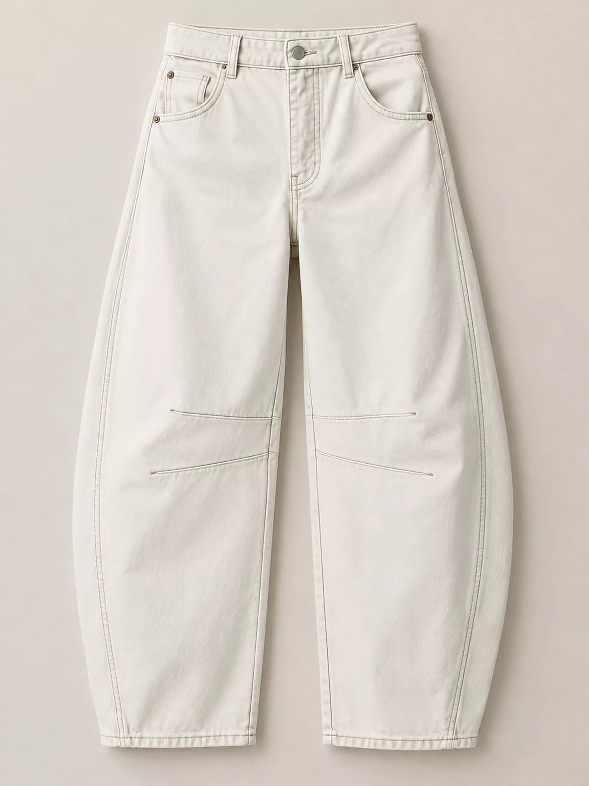 Barrel-Leg Jeans - White - View 17