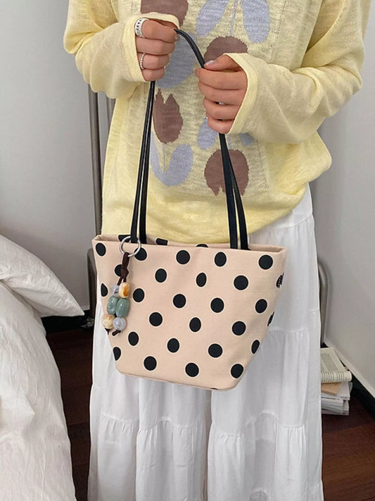 Polka Dot Shoulder Bag - Black - View 1