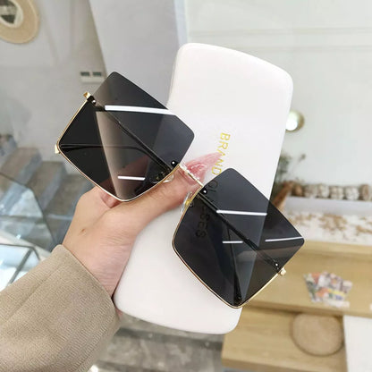 Oversized Square Sunglasses - Black - View 1