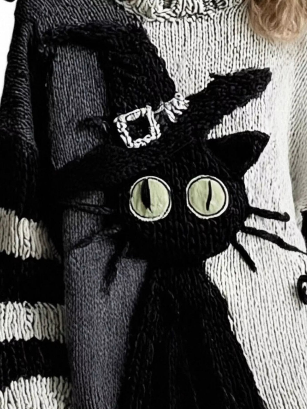 Full Size Color Block Oversized Dropped Shoulder Sweater Plus Size - Black - View 2